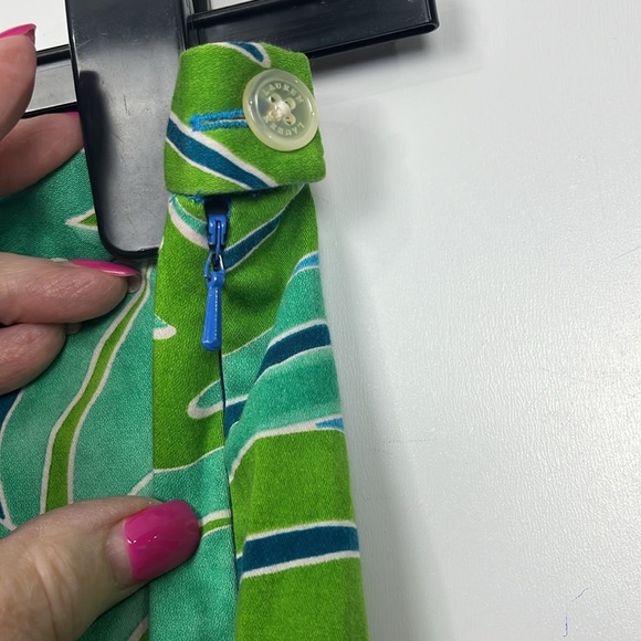 Lauren Ralph Lauren Womens Pants 6 Blue Green Pink Side Zip Floral Back Pocket - Picture 4 of 10